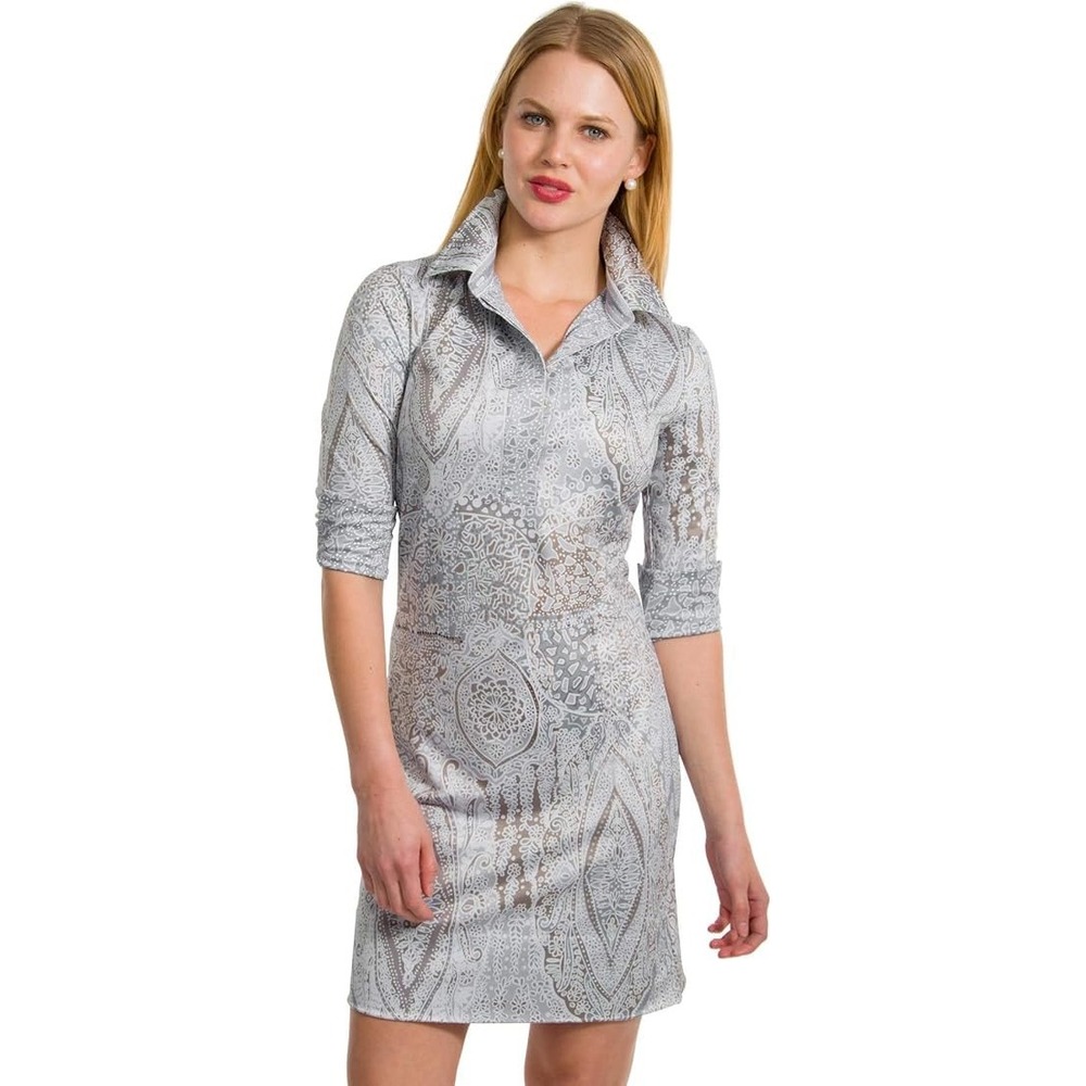 Gretchen Scott Jersey Everywhere Shift Dress Small Paisley 3/4 Sleeve Print $219